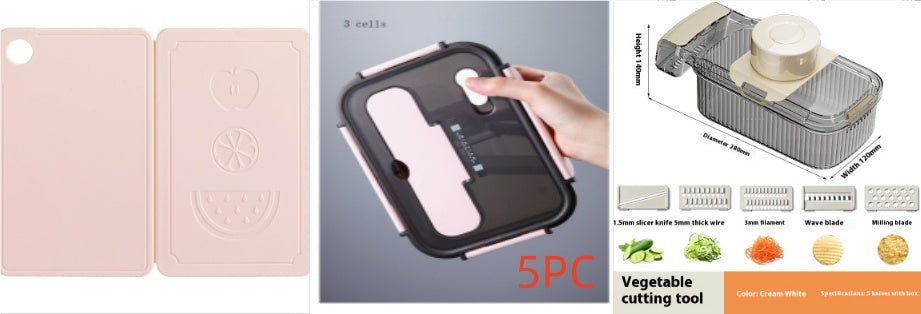 2-in-1 Multifunctional Vegetable Cutter And Drainer Kitchen Gadget