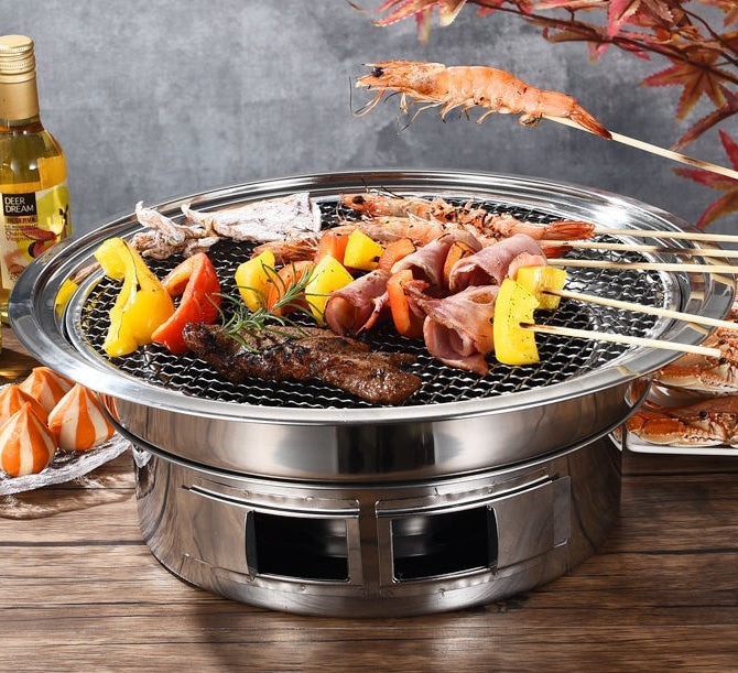 Stainless Steel Charcoal Barbecue Grill Korean Style For Home And Commercial Use