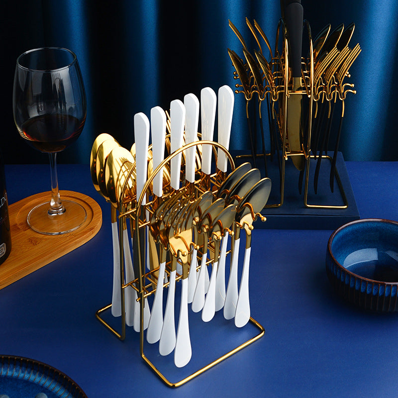Gold Stainless Steel Dinnerware Set With Knife, Fork, Spoon