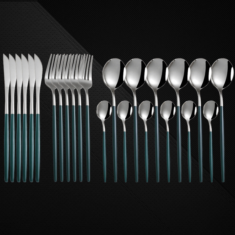 Stainless Steel 24-Piece Spoon And Fork Cutlery Set