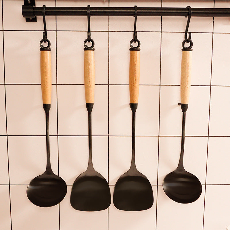 Household Kitchen Cooking Utensils Set With Wooden Handles