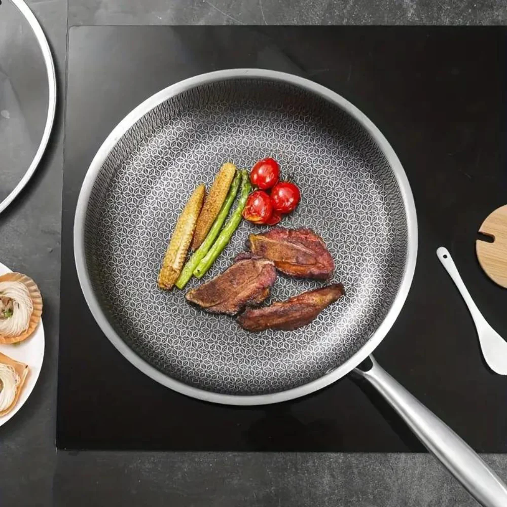 Honeycomb Nonstick Wok Frying Pan For Induction Cooktops