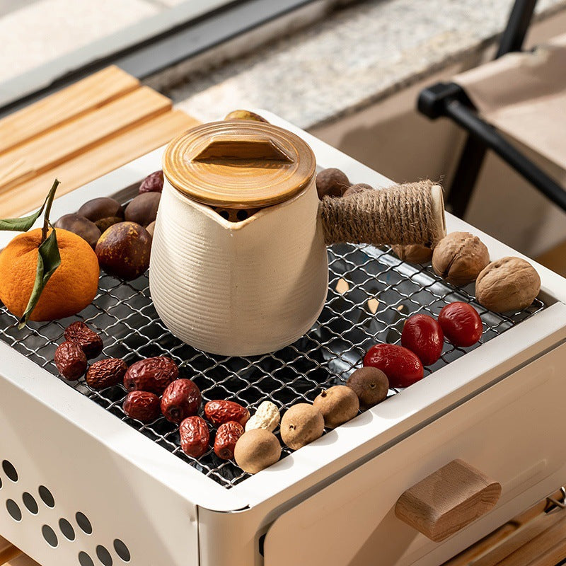 Square Charcoal Barbecue Grill Outdoor Oven For Courtyard Use