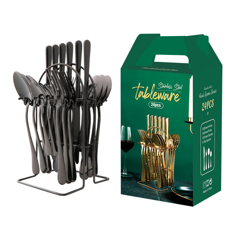 Gold Stainless Steel Dinnerware Set With Knife, Fork, Spoon