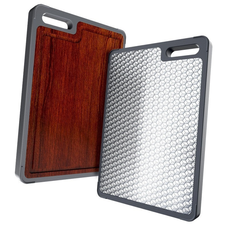 Stainless Steel Ebony Cutting Board Antibacterial Double Sided Design