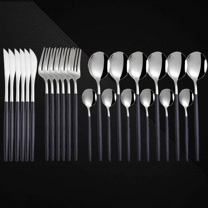 Stainless Steel 24-Piece Spoon And Fork Cutlery Set