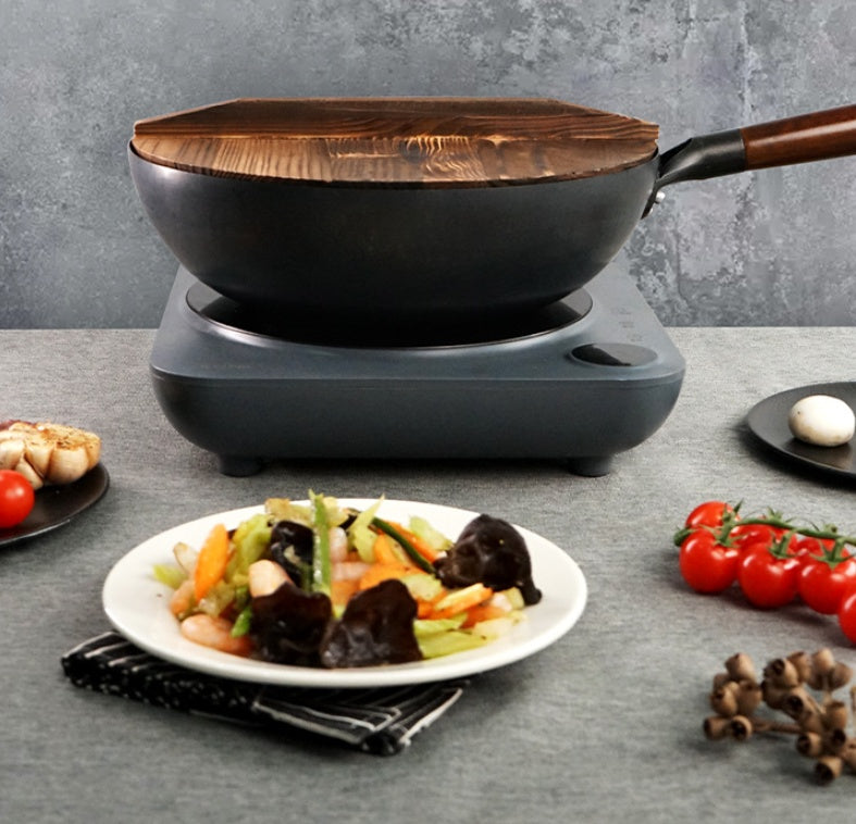 Household Nonstick Flat Bottom Wok Frying Pan 32cm