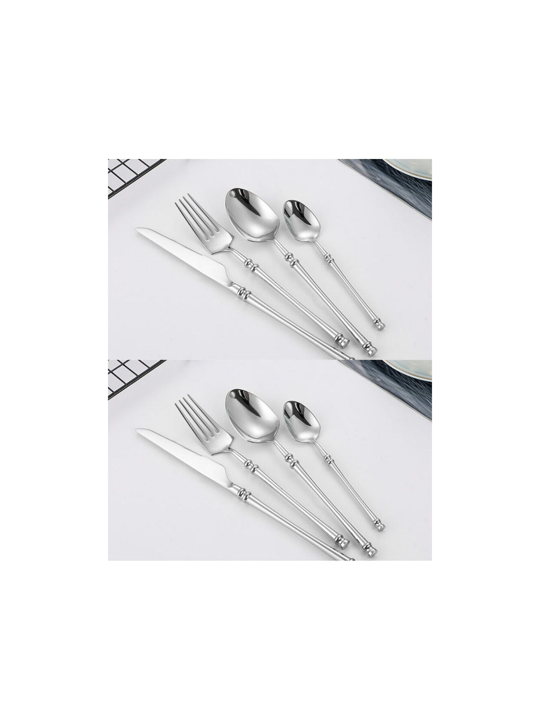Stainless Steel Western Steak Knife, Fork, and Spoon Set