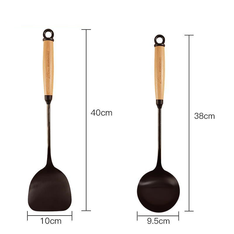 Household Kitchen Cooking Utensils Set With Wooden Handles