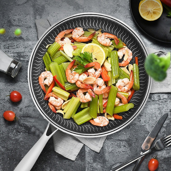 Stainless Steel Frying Pan For Induction And Gas Stoves