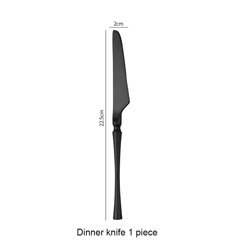 Matte Black Stainless Steel Luxury Cutlery Set With Flatware