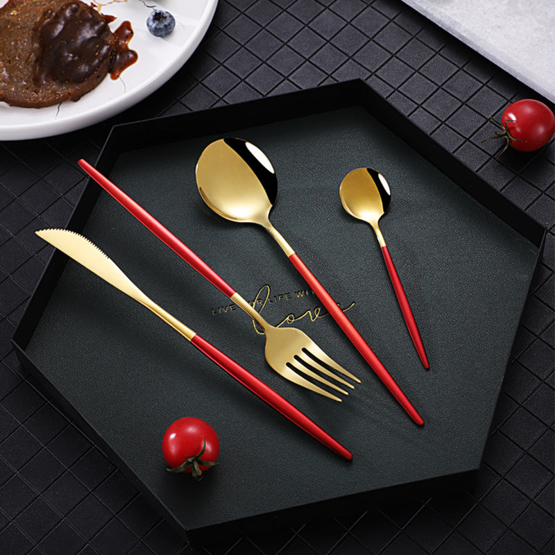 Stainless Steel 24-Piece Spoon And Fork Cutlery Set