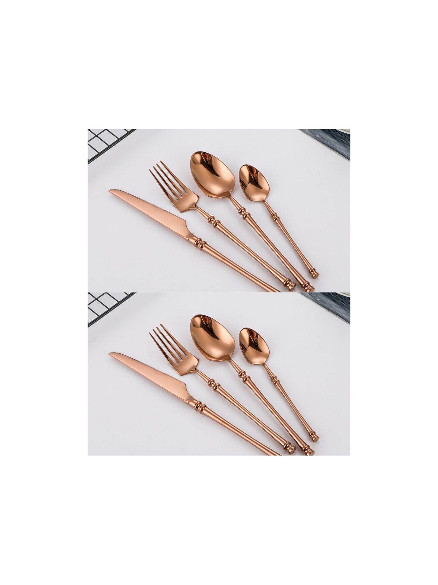 Stainless Steel Western Steak Knife, Fork, and Spoon Set