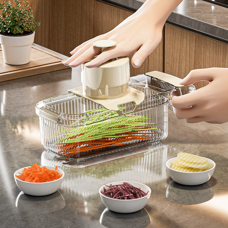 2-in-1 Multifunctional Vegetable Cutter And Drainer Kitchen Gadget