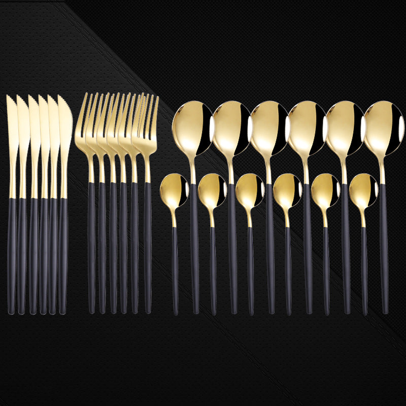 Stainless Steel 24-Piece Spoon And Fork Cutlery Set