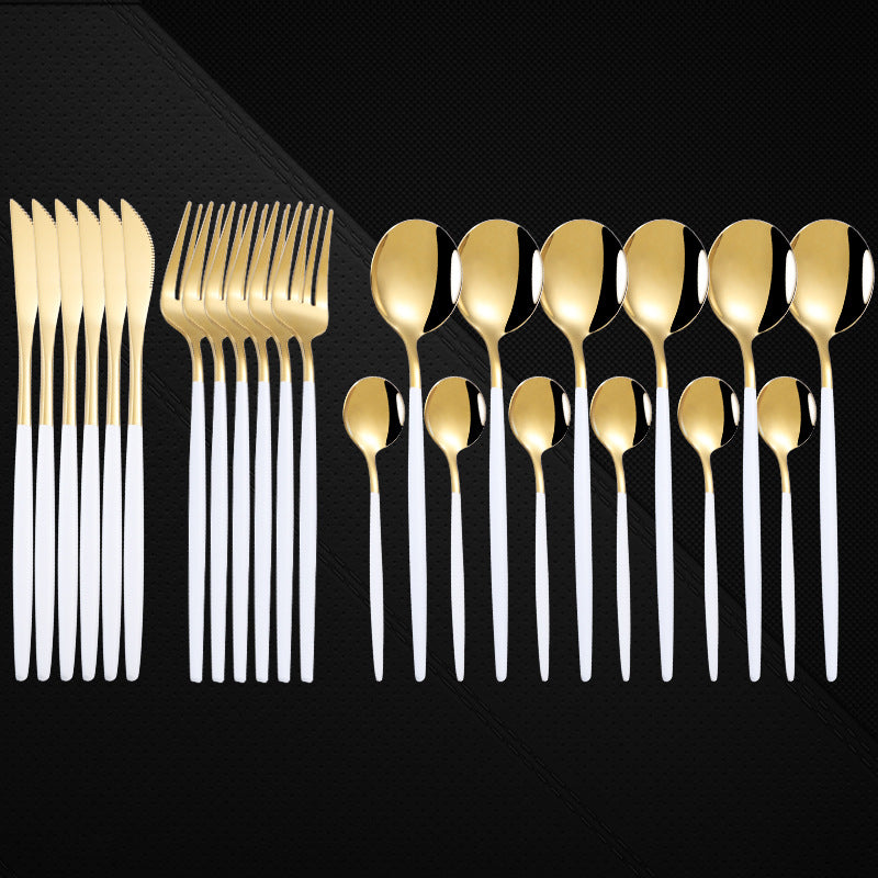 Stainless Steel 24-Piece Spoon And Fork Cutlery Set