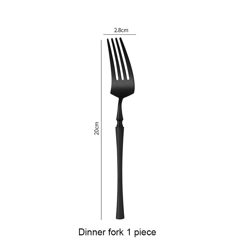 Matte Black Stainless Steel Luxury Cutlery Set With Flatware