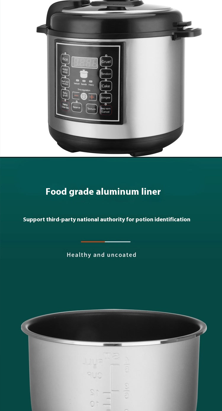 5L Multifunction Pressure Cooker With Timer And Reservation Features
