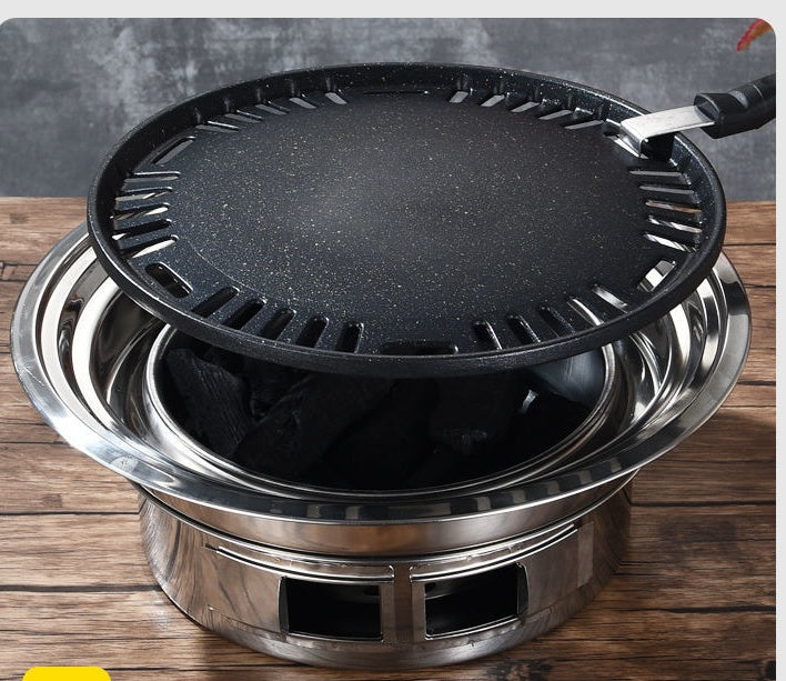 Stainless Steel Charcoal Barbecue Grill Korean Style For Home And Commercial Use
