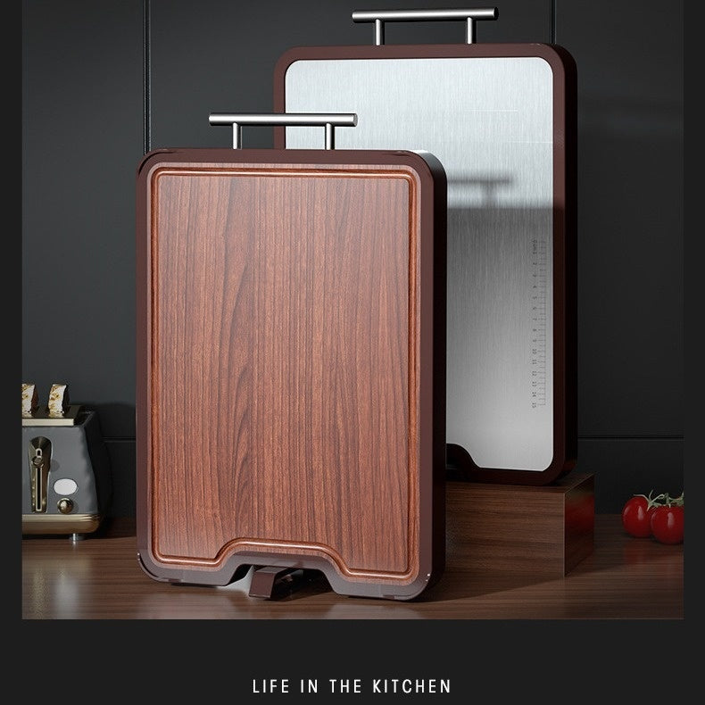 Stainless Steel Ebony Cutting Board Antibacterial Double Sided Design