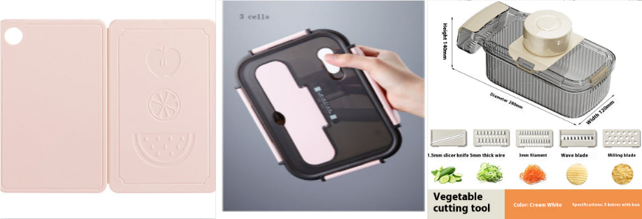 2-in-1 Multifunctional Vegetable Cutter And Drainer Kitchen Gadget