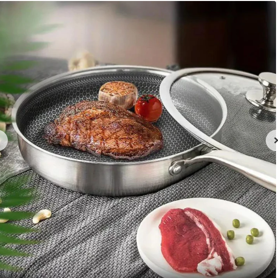 Honeycomb Nonstick Wok Frying Pan For Induction Cooktops